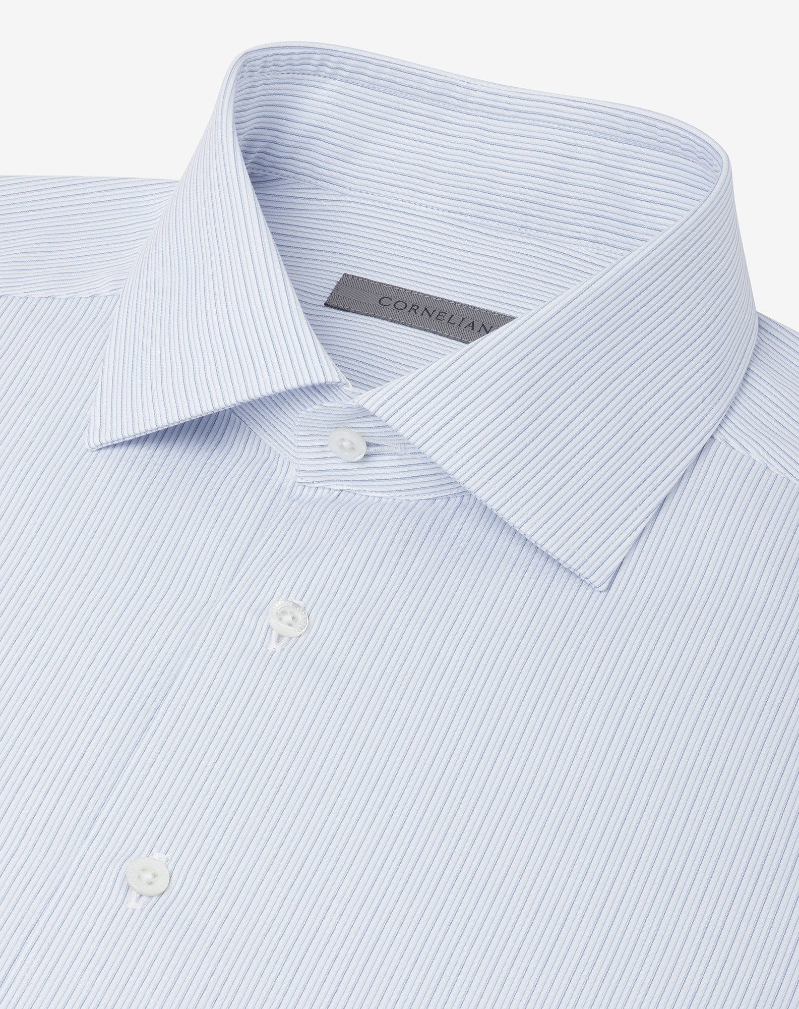 White and light blue cotton shirt - 4