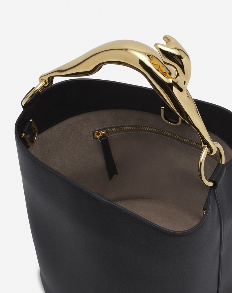 LEATHER FUSION CAT BUCKET BAG 6