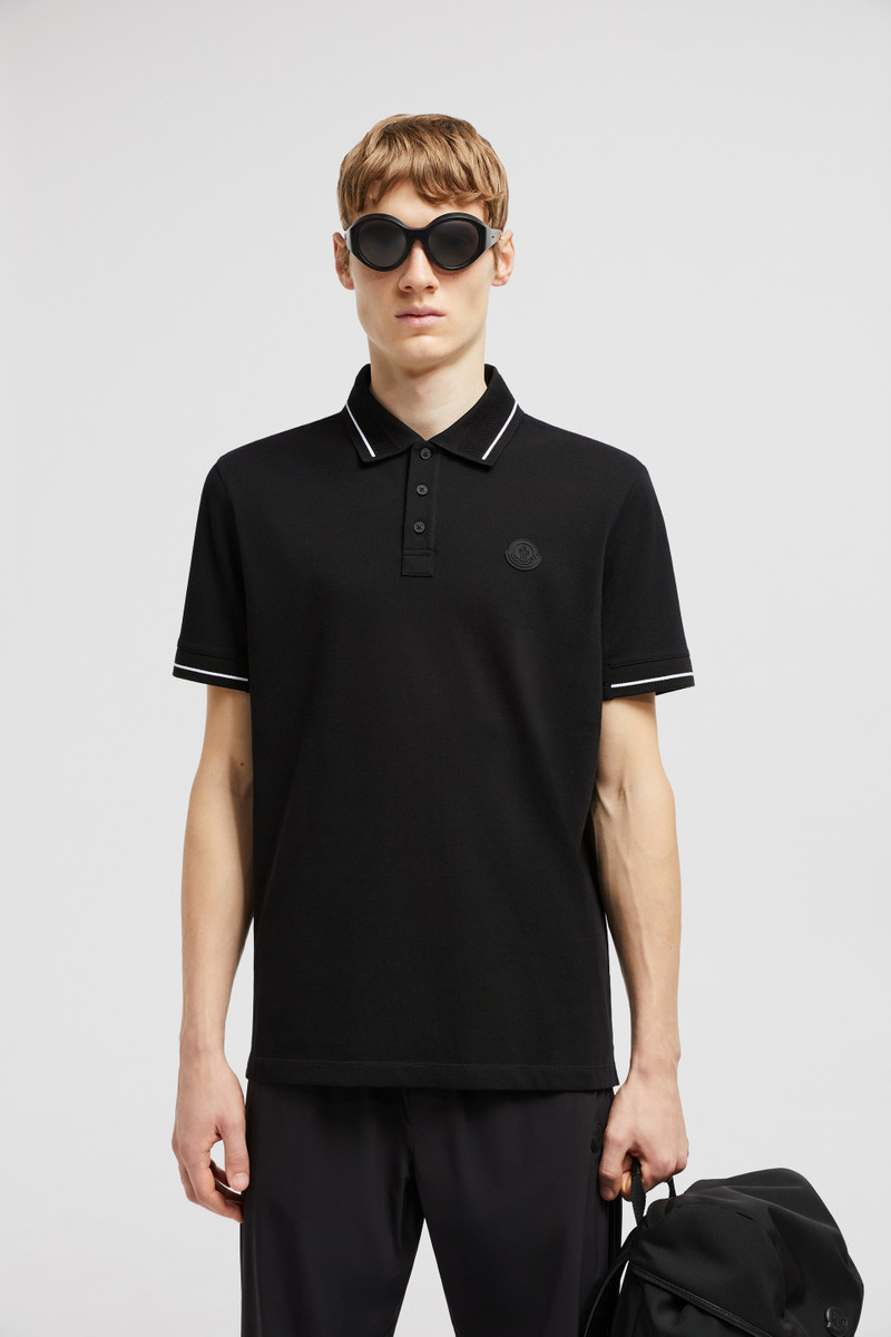 Moncler Logo Patch Cotton Polo Shirt outlook