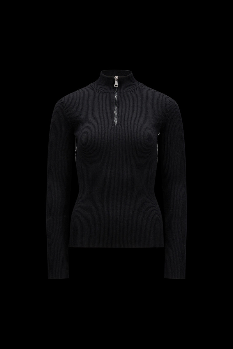 Wool Zip-Up Turtleneck Sweater - 1
