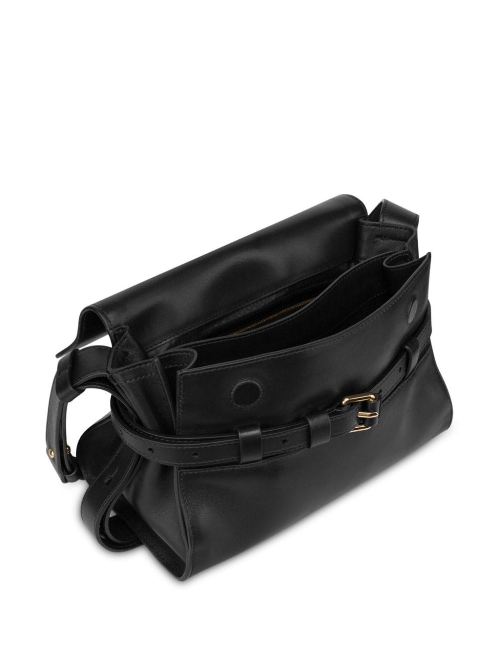 belted leather shoulder bag - 3