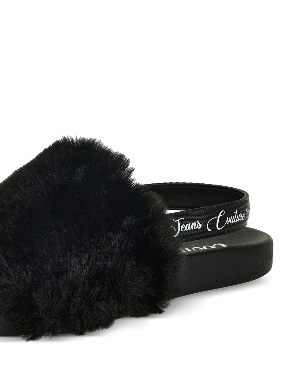 fur-trimmed slingback slides - 4