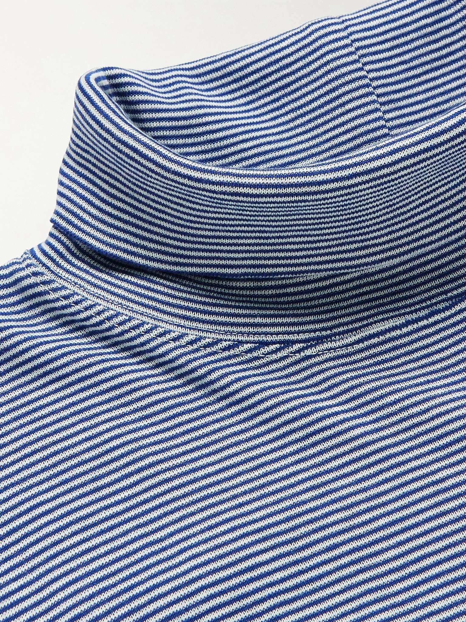 Striped Cotton-Blend Jersey Rollneck Top - 5