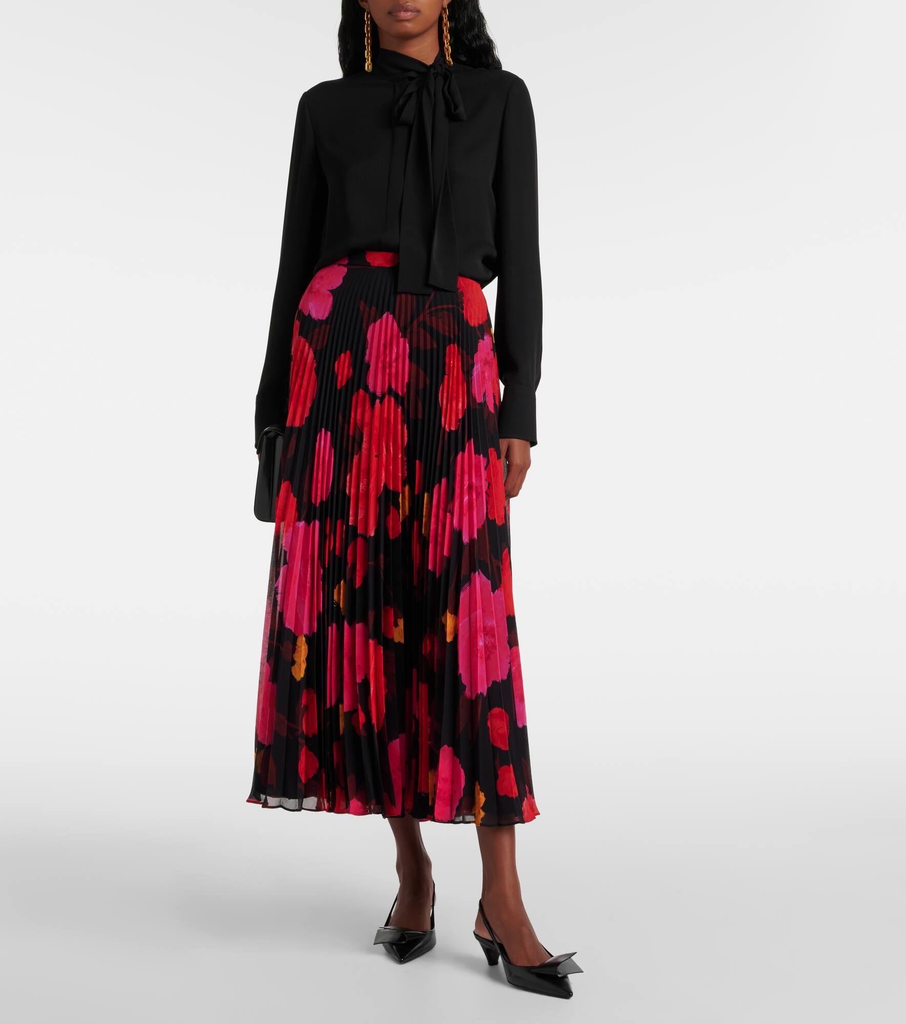 Pleated floral midi skirt - 2