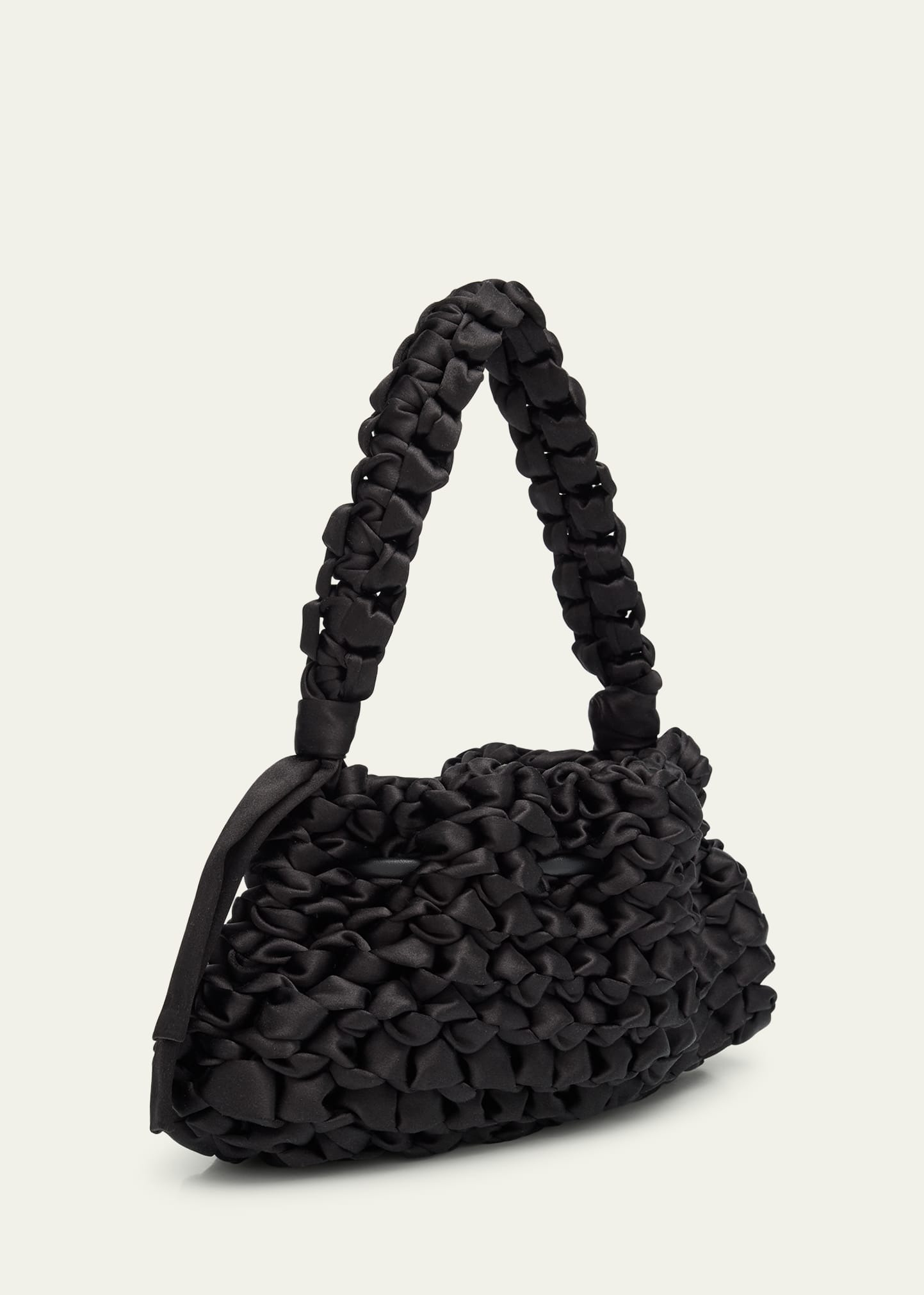 Cinch Small Woven Satin Top-Handle Bag - 3