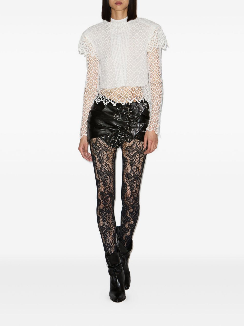buckle-detail leather skirt - 2