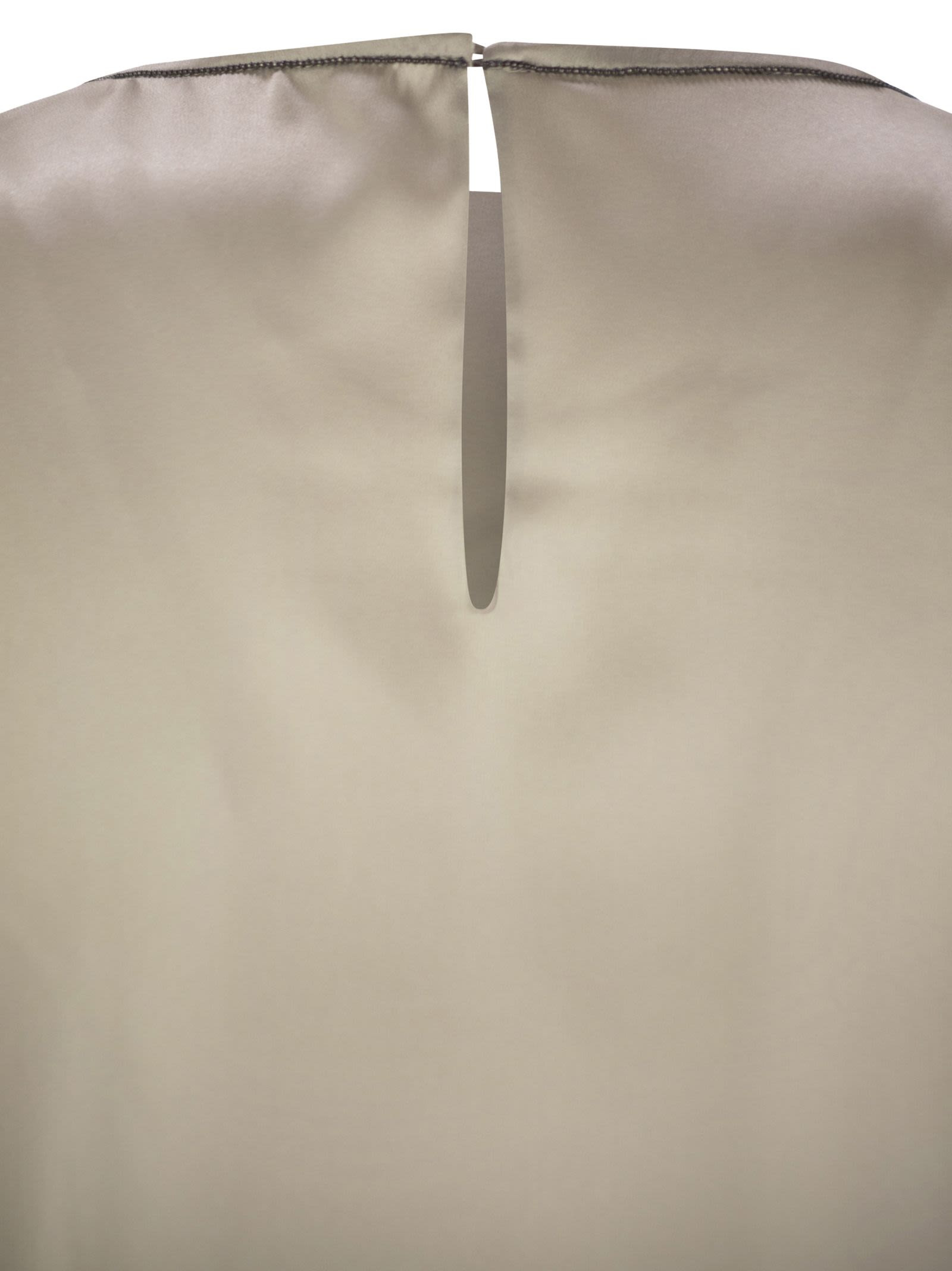 Brunello Cucinelli Women Stretch Silk Satin Top With Jewellery - 4