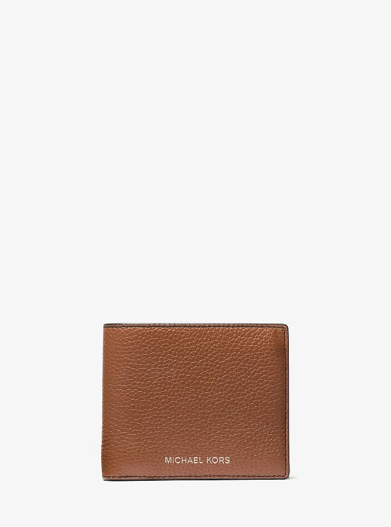 Cooper Pebbled Leather Billfold Wallet With Coin Pouch - 1