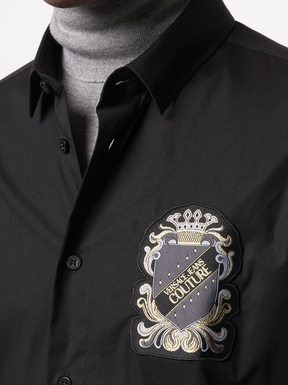 logo patch long-sleeved shirt - 5