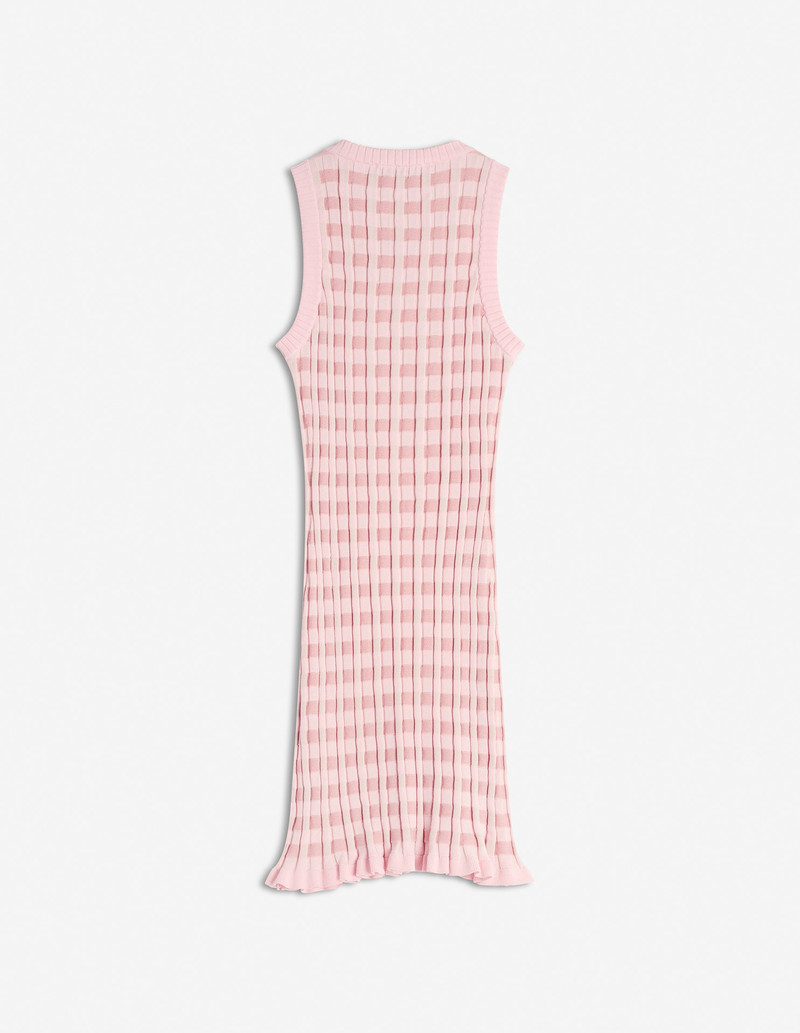 CHECKED RIBBED SHORT DRESS 6