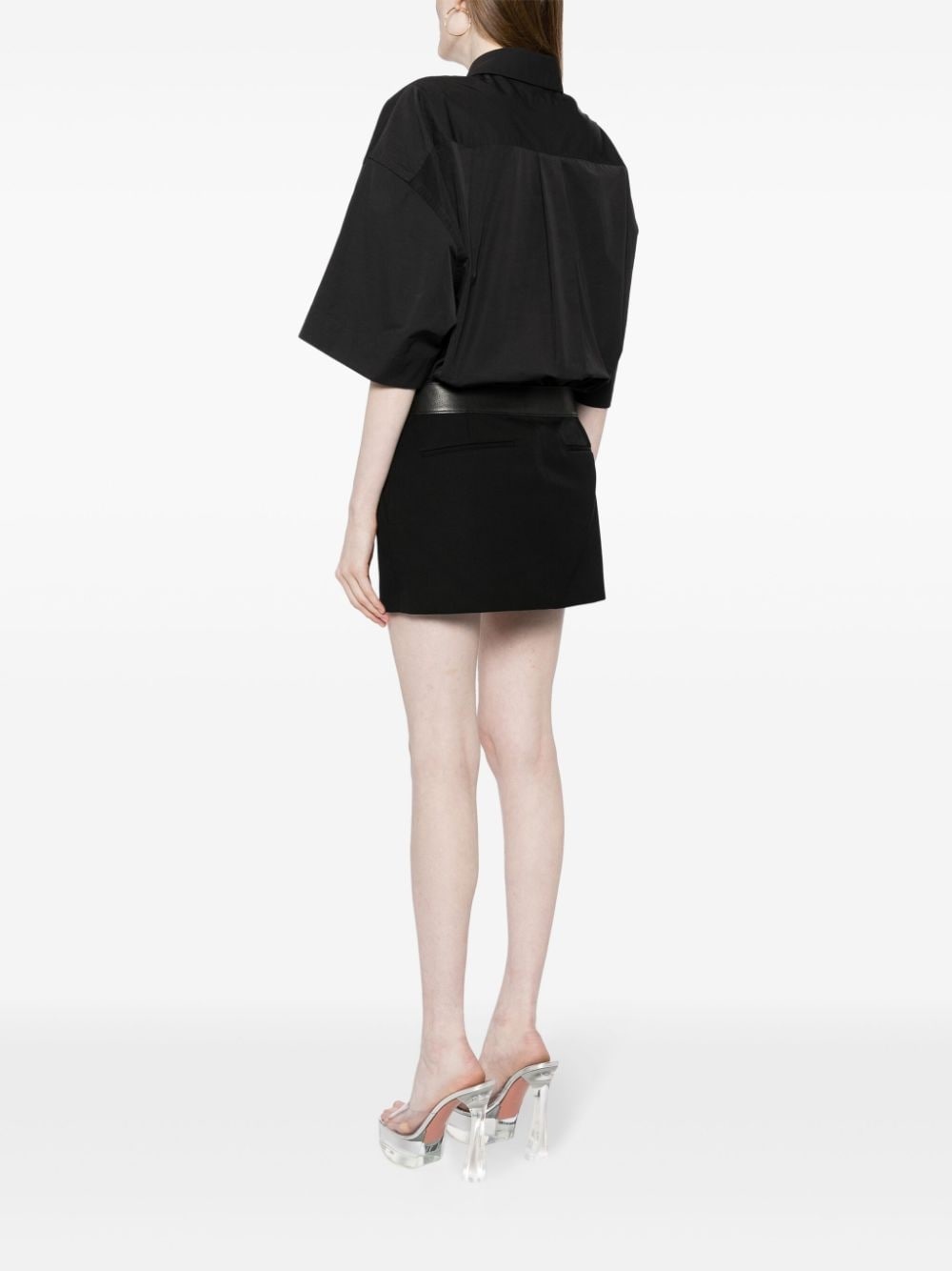 belted shirt minidress - 4