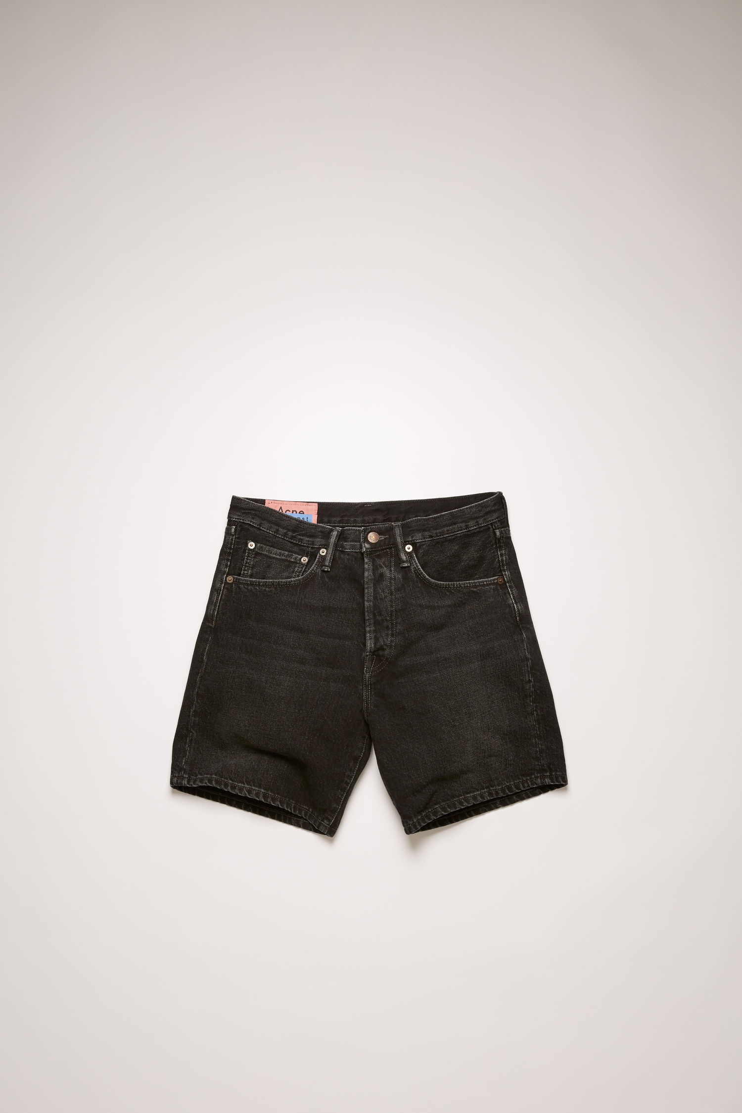 Mid-rise denim shorts black - 1