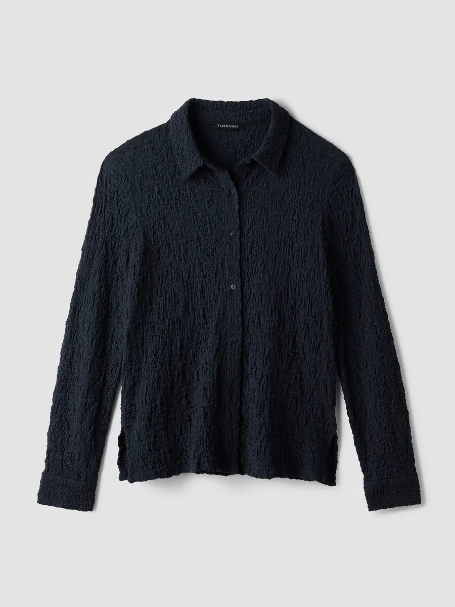 Bubble Jacquard Classic Collar Shirt - 1