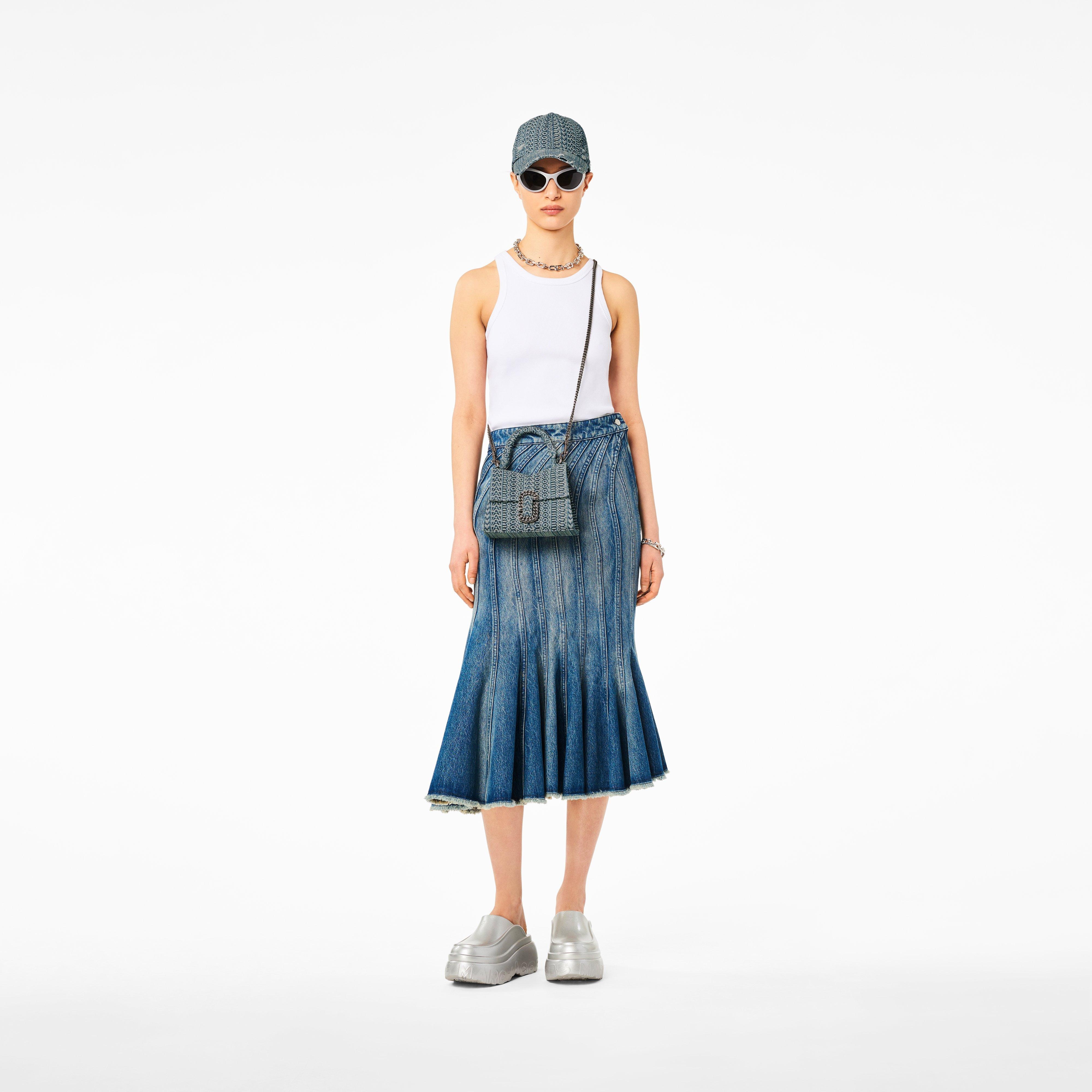 THE WASHED MONOGRAM DENIM ST. MARC MINI TOP HANDLE - 4