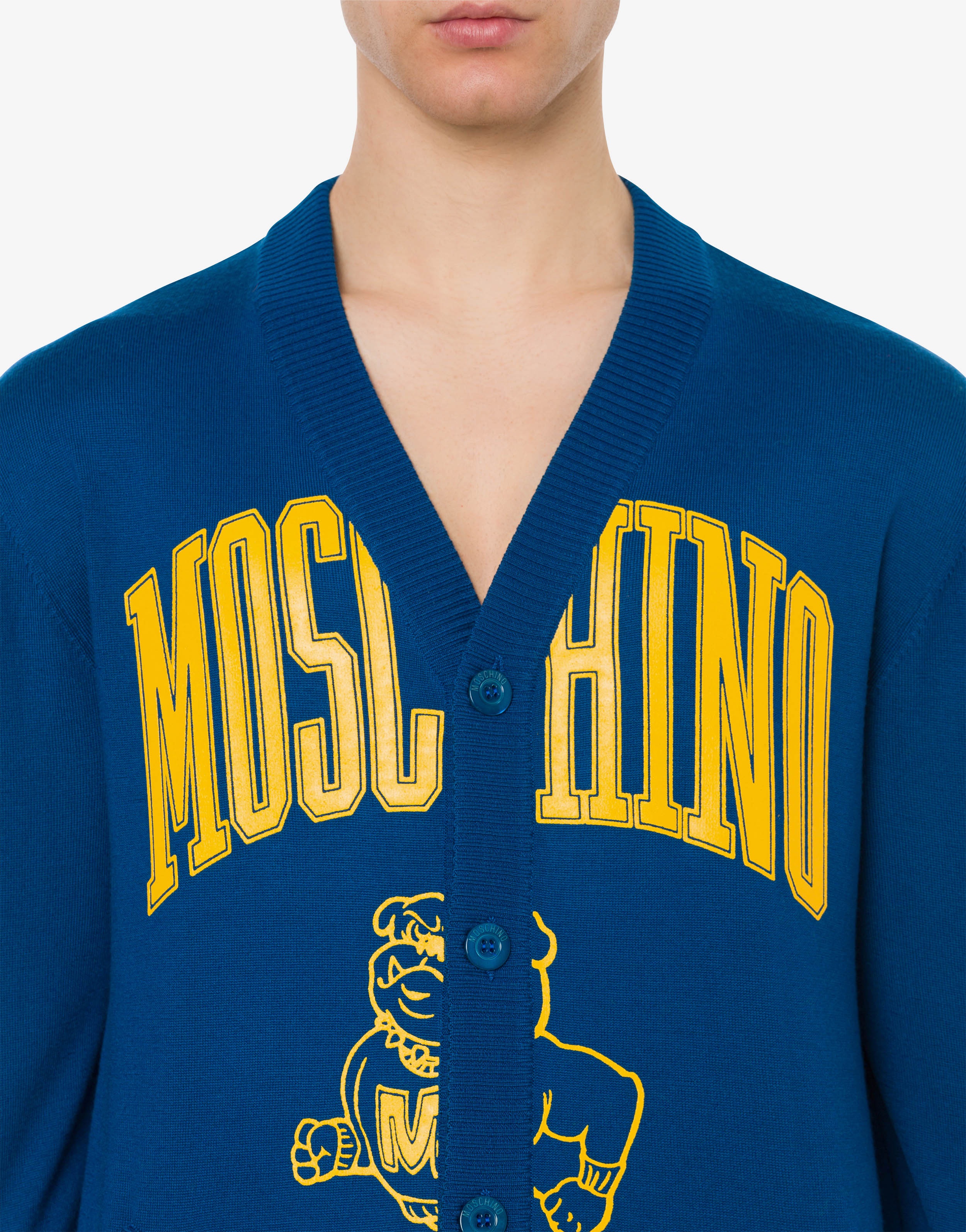 MOSCHINO VARSITY WOOL CARDIGAN - 4