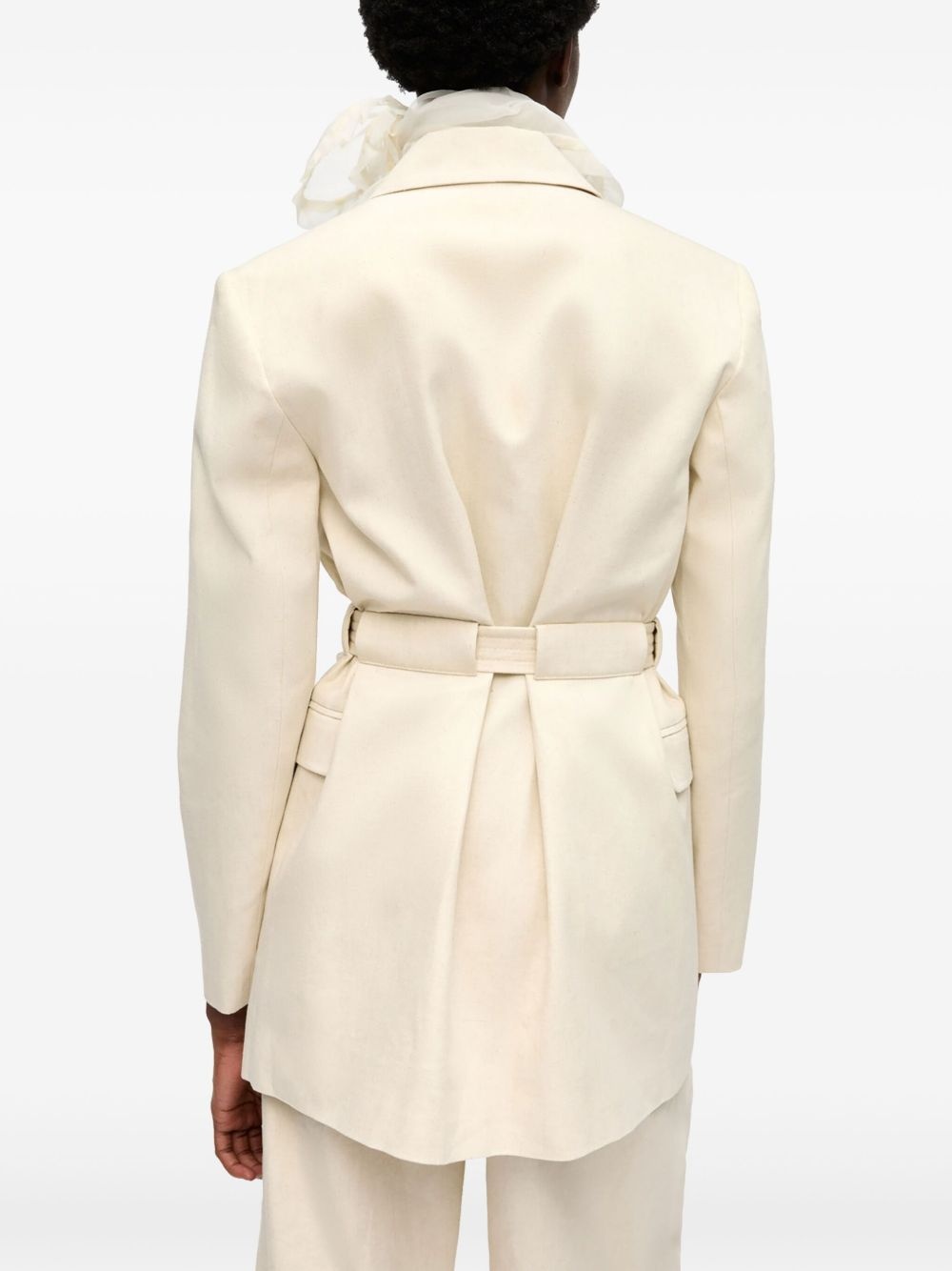 Belted Melange blazer - 4