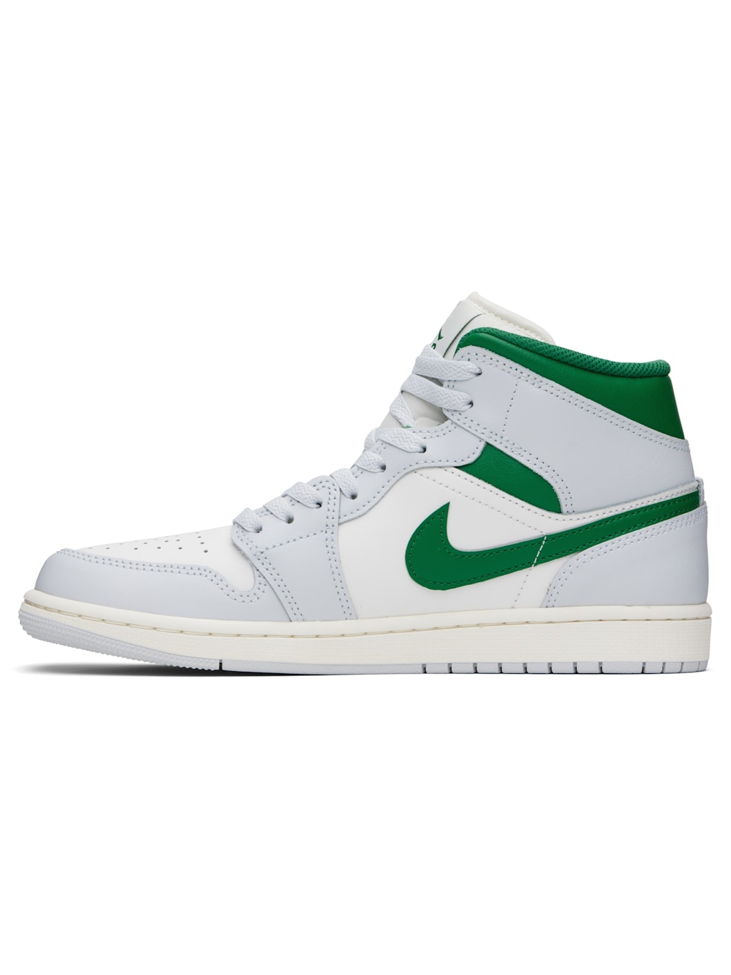 White & Green Air Jordan 1 Mid Sneakers - 3
