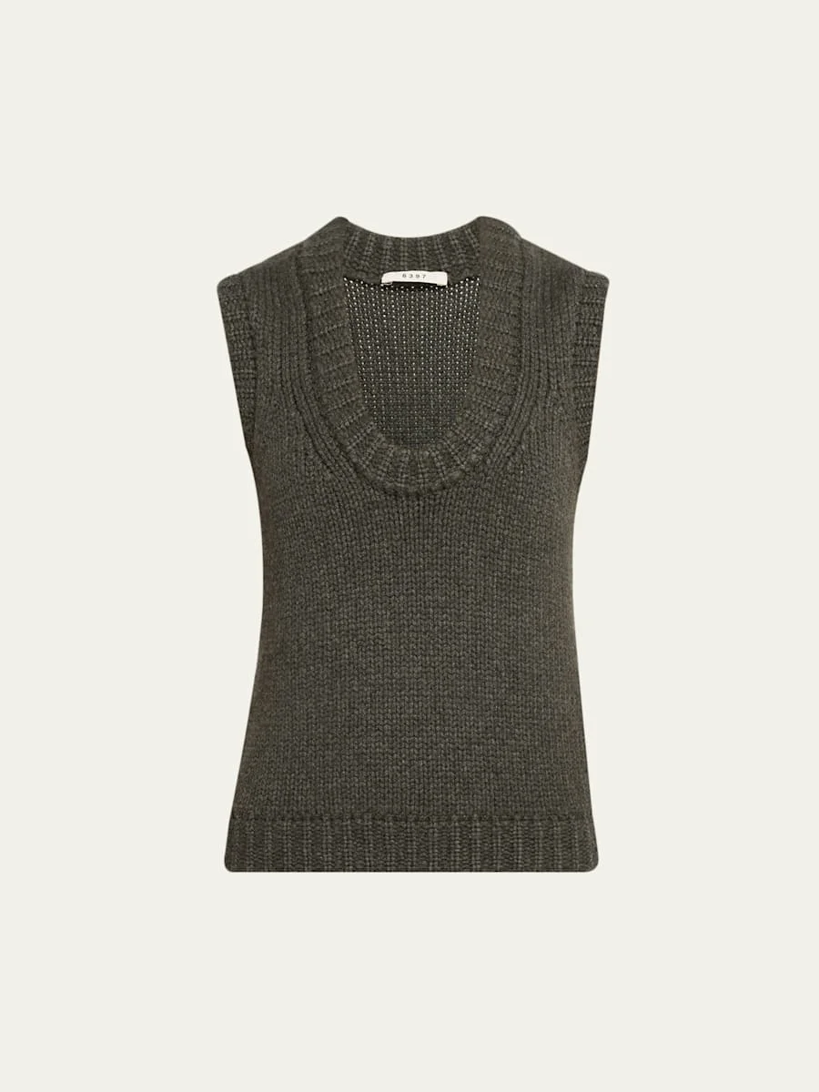 Shaker Linen-Blend Vest - 1