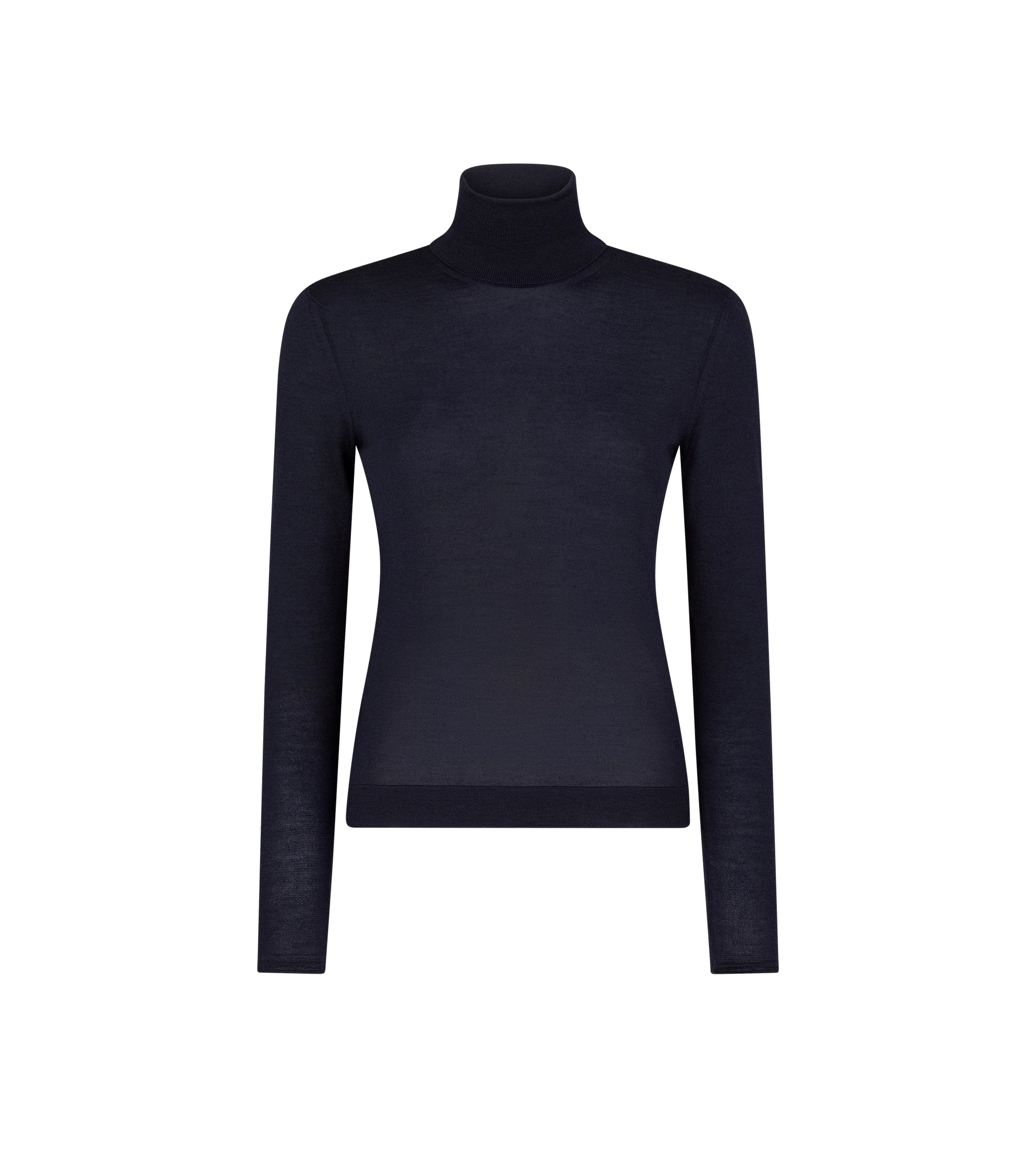 FINE CASHMERE SILK KNIT TURTLENECK TOP - 1