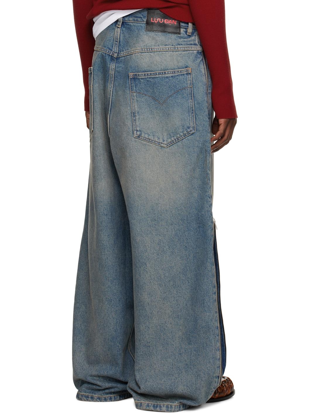 Blue Side Zip Jeans - 3