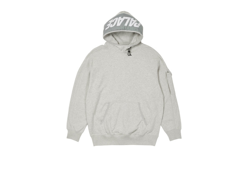 GIANT WOVEN LABEL HOOD GREY MARL - 1