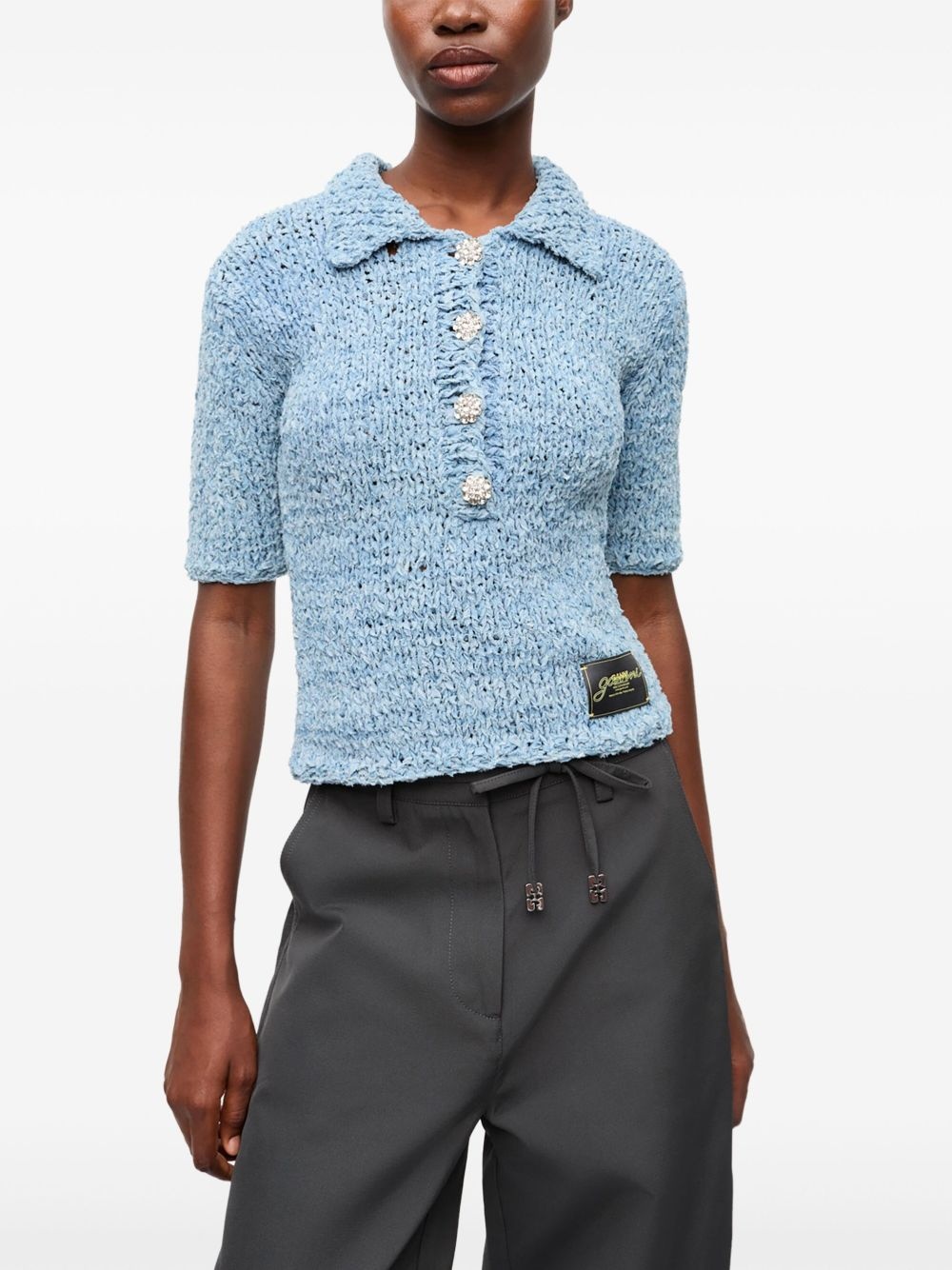 knitted polo shirt - 3