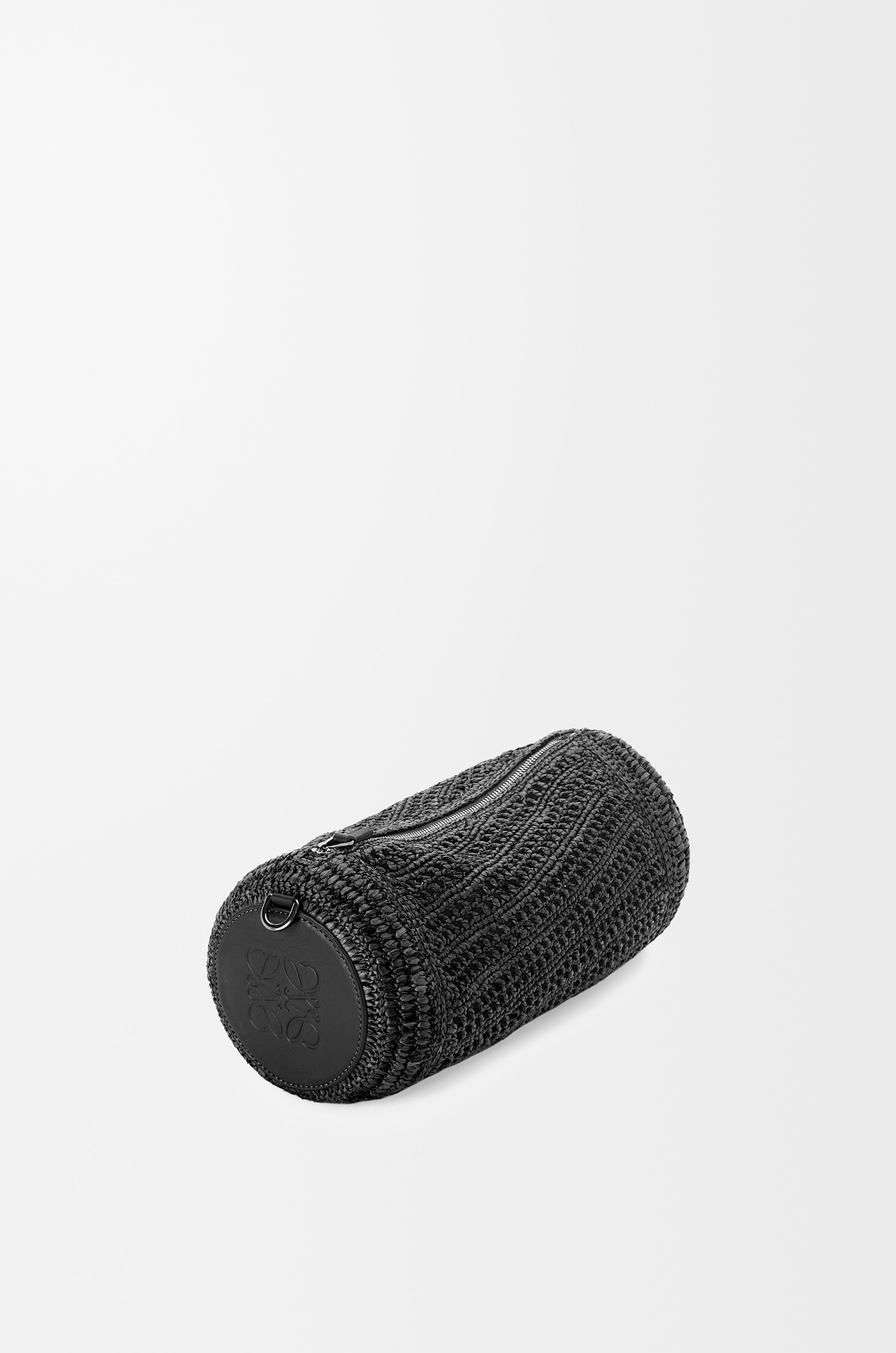 Bracelet pouch in raffia and calfskin - 2