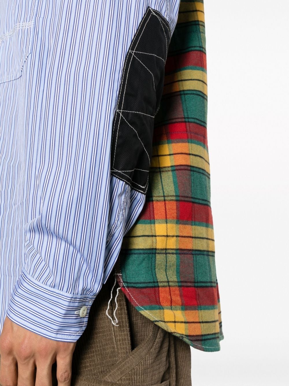 panelled cotton shirt - 5