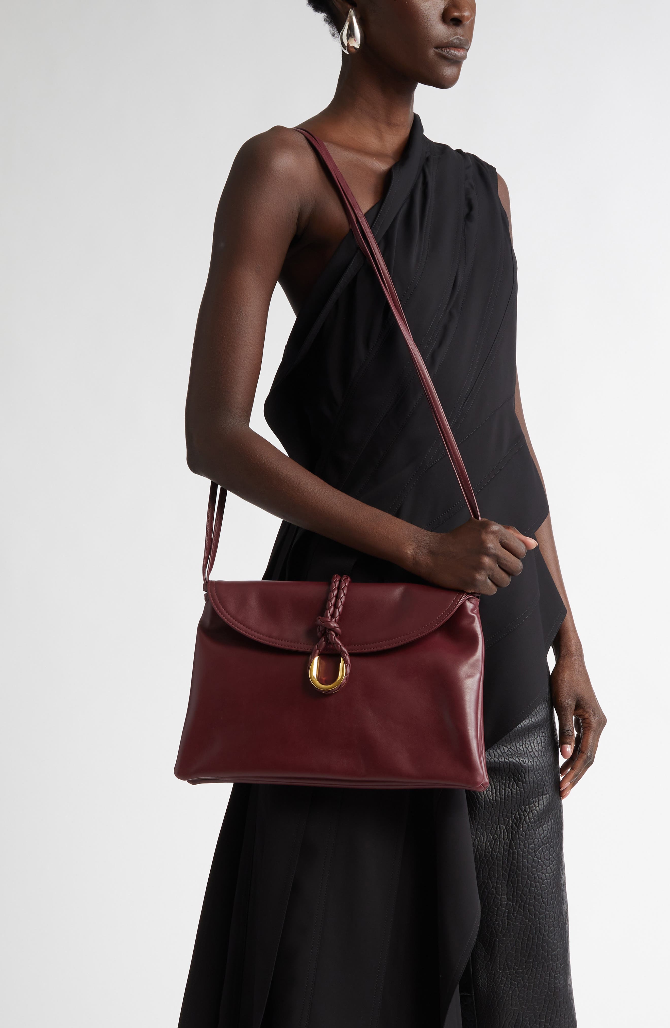 Bottega Veneta Medium Liberta Leather Shoulder Bag in 2250 Barolo-M Brass at Nordstrom - 3