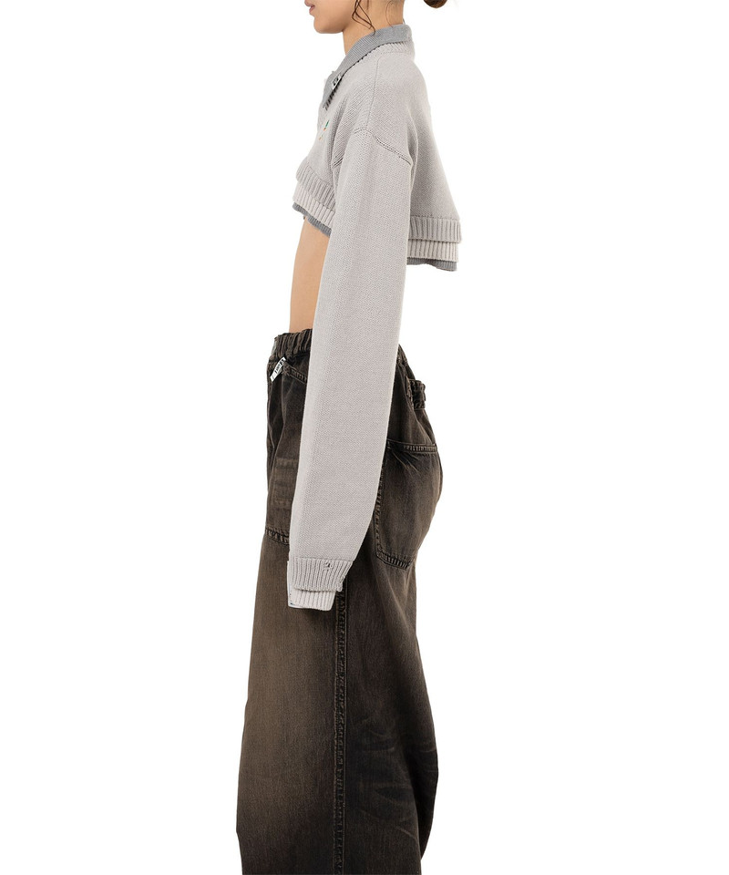 Triple Layered Cropped Knit Sweater 10
