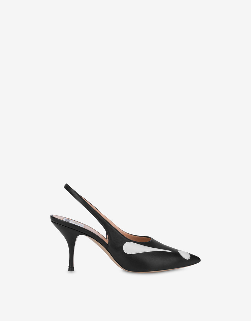 MOSCHINO SYMBOLS NAPPA LEATHER SLINGBACKS 3