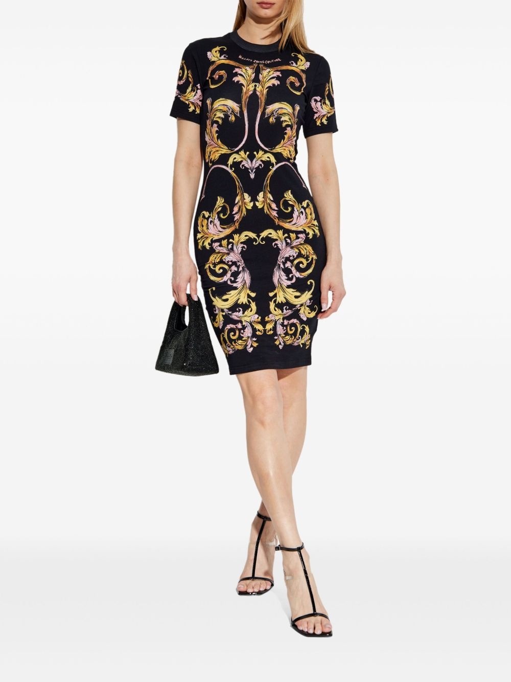 baroque-print dress - 2