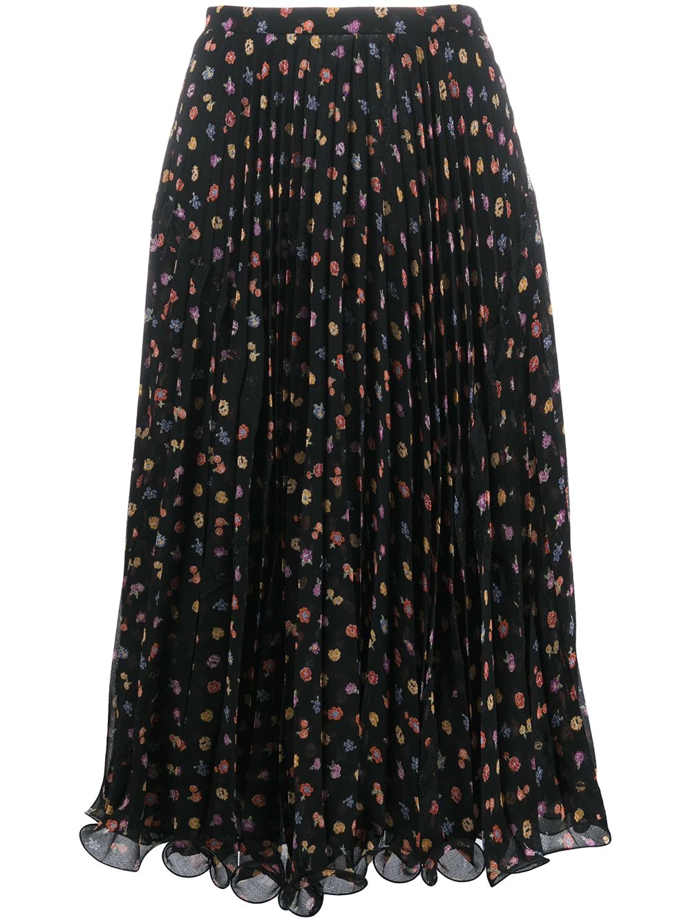 floral-print pleated midi skirt - 1