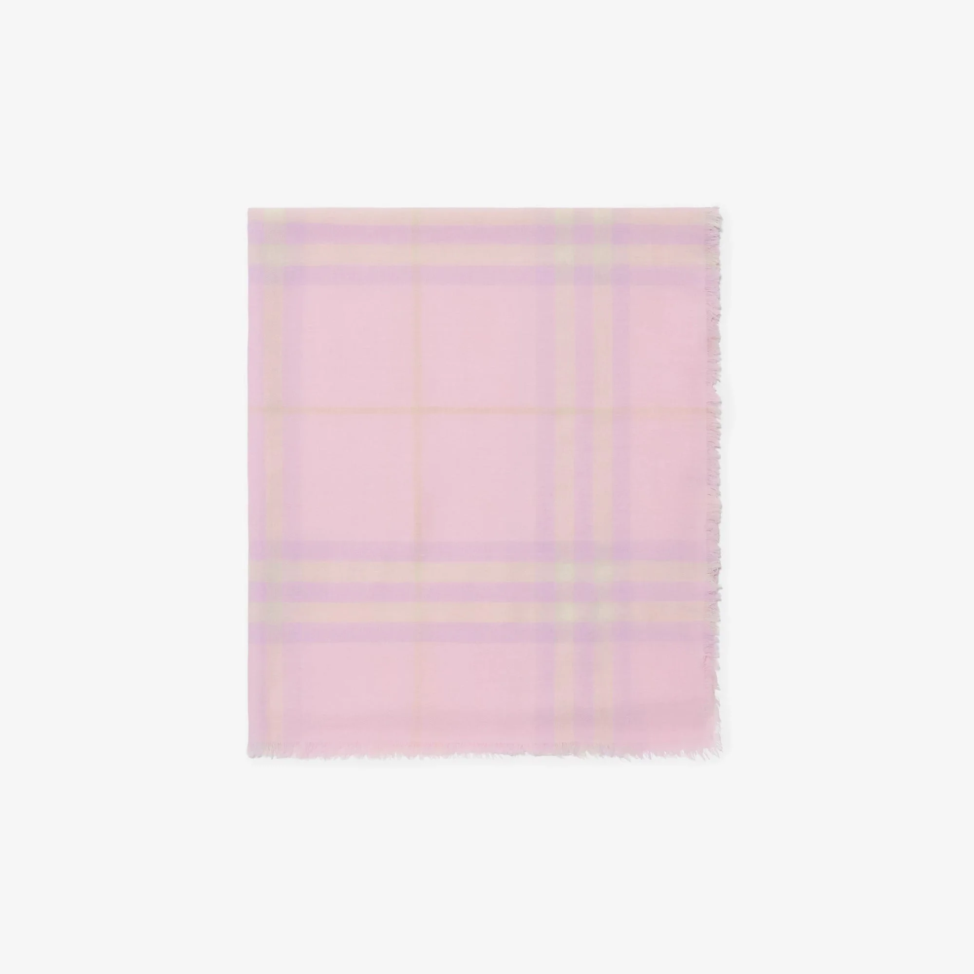 Burberry Wide Wool Scarf With Check Pattern - 1