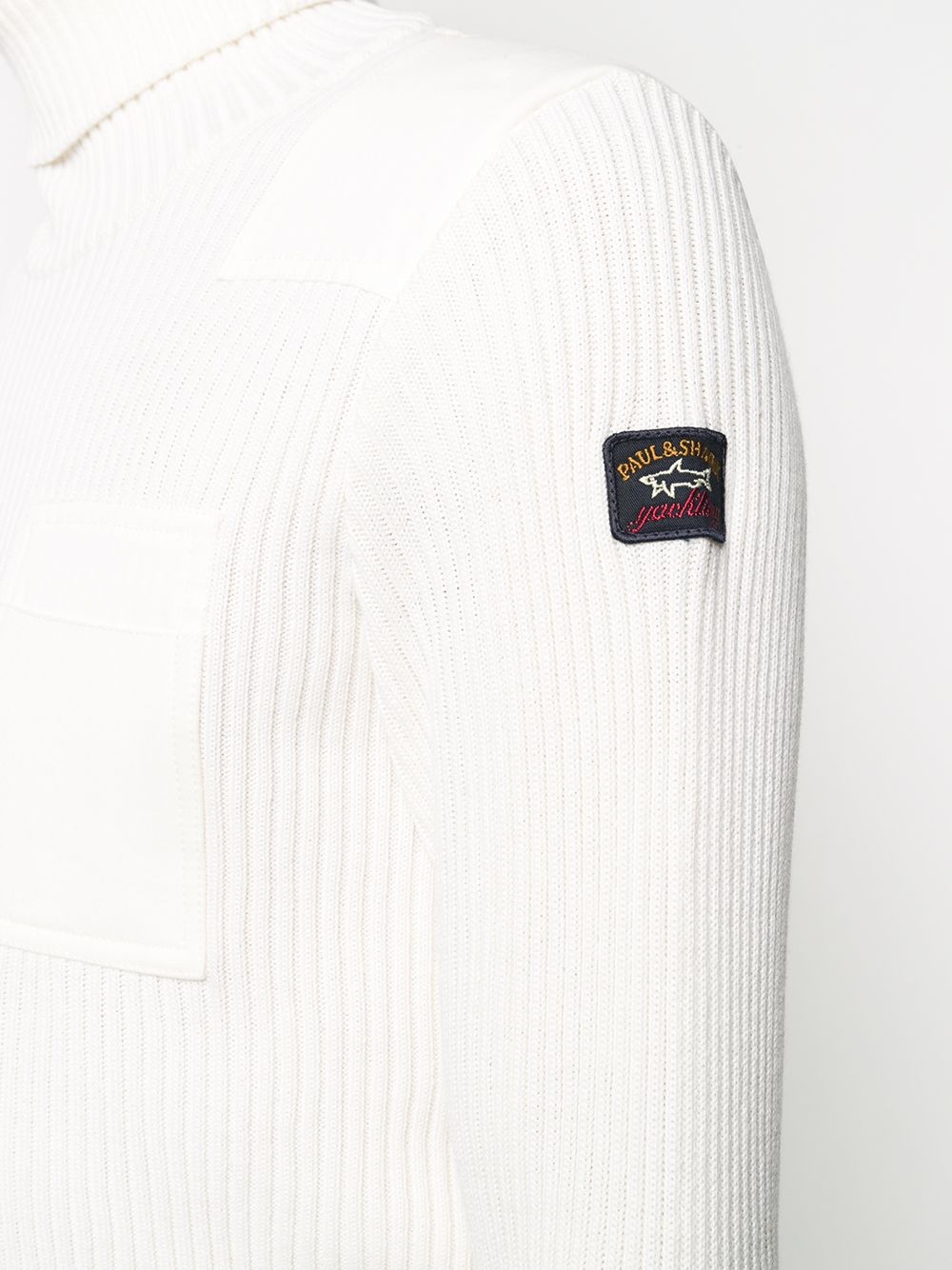 logo patch ribbed-knit jumper - 5