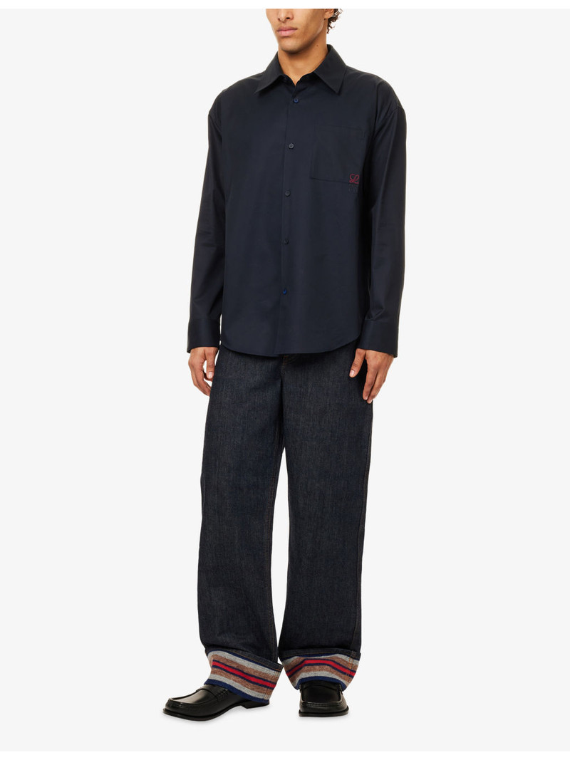 Loewe Patch-Pocket Contrast-Anagram Cotton Shirt outlook