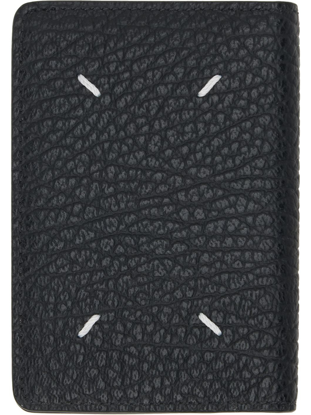 Black Slim 2 Grainy Leather Card Holder - 2