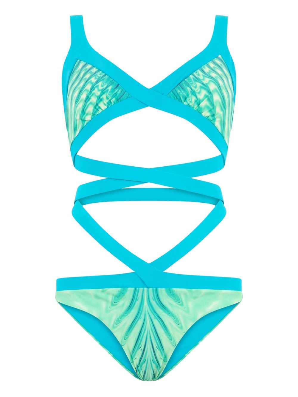 Optical Glass-print swimsuit - 2