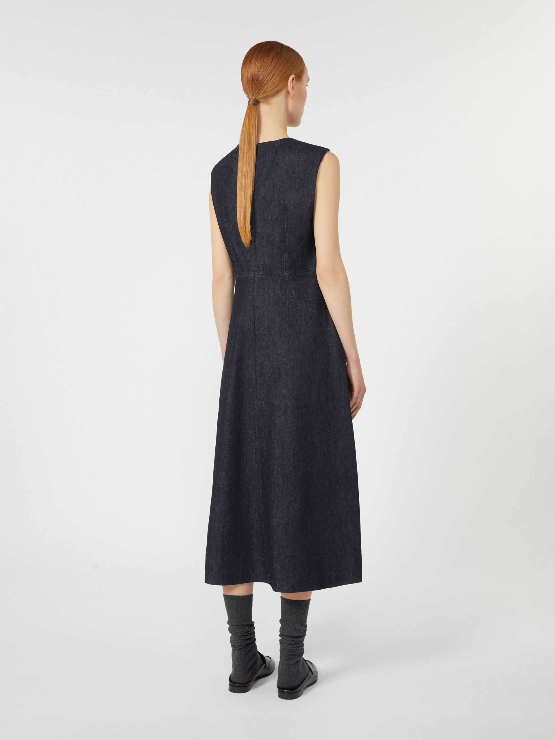 EMILY Flared denim dress - 4