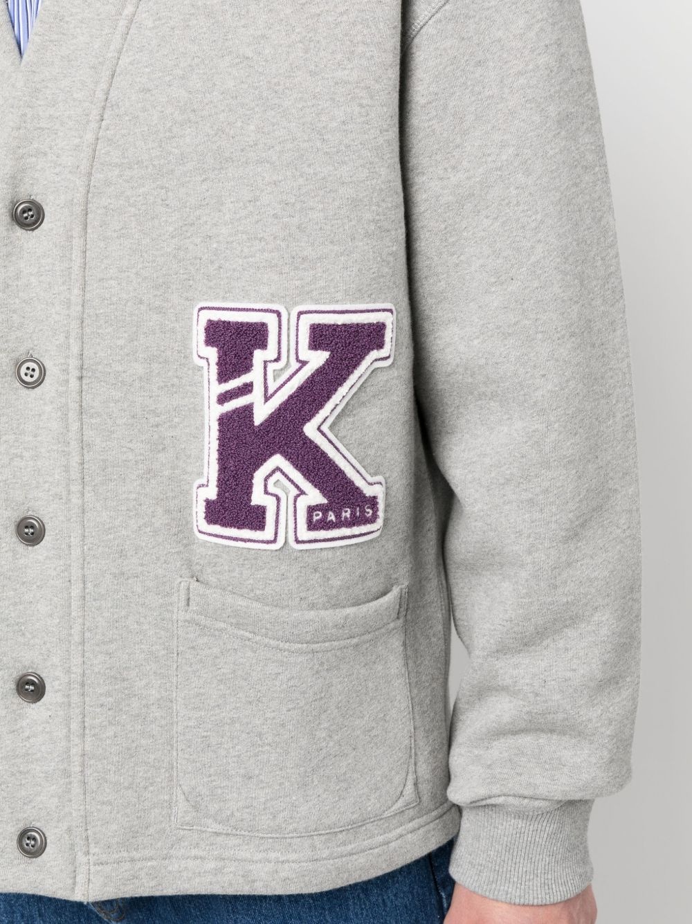 logo-appliqué cardigan - 5