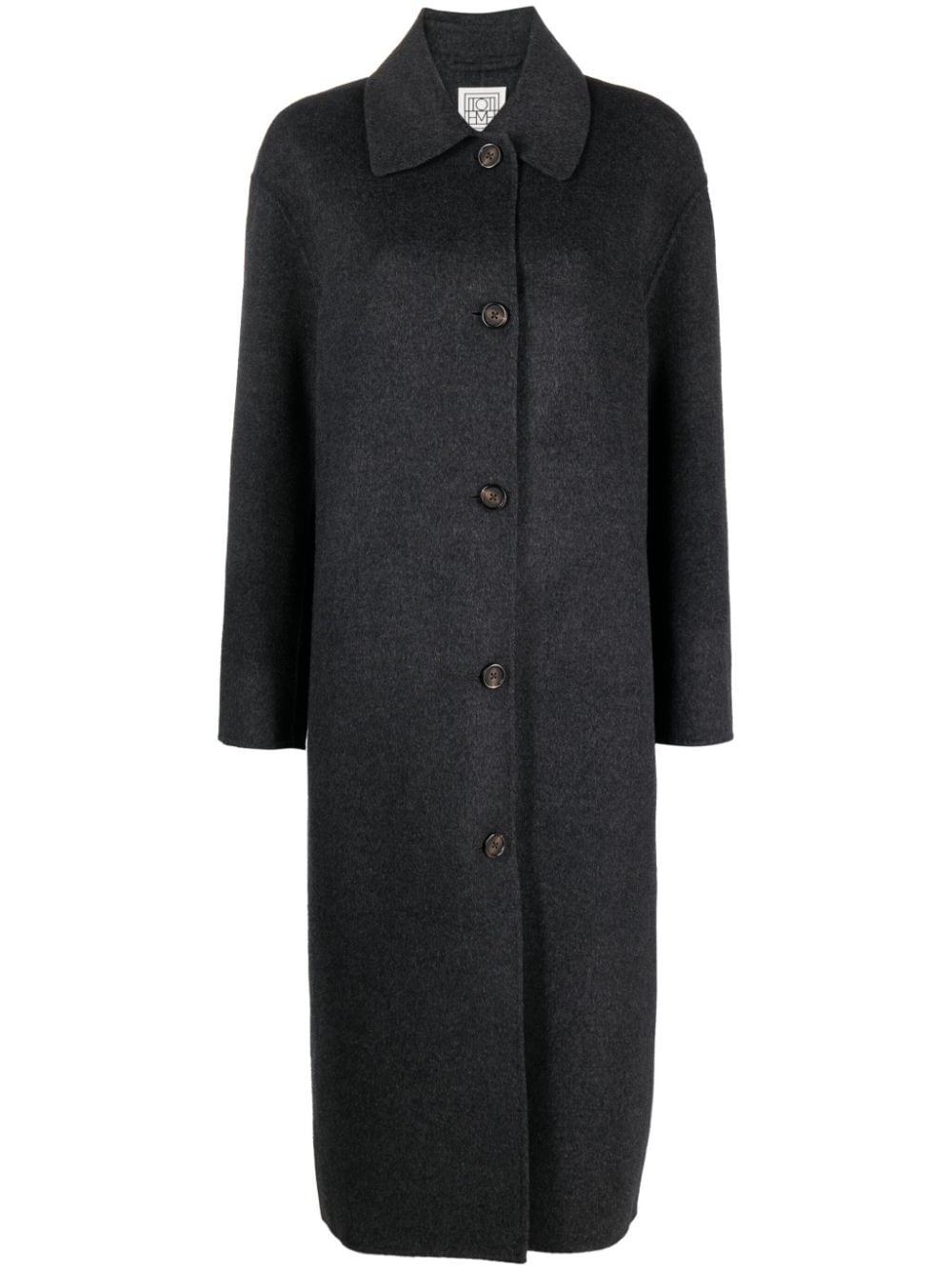 single-breasted wool coat - 1