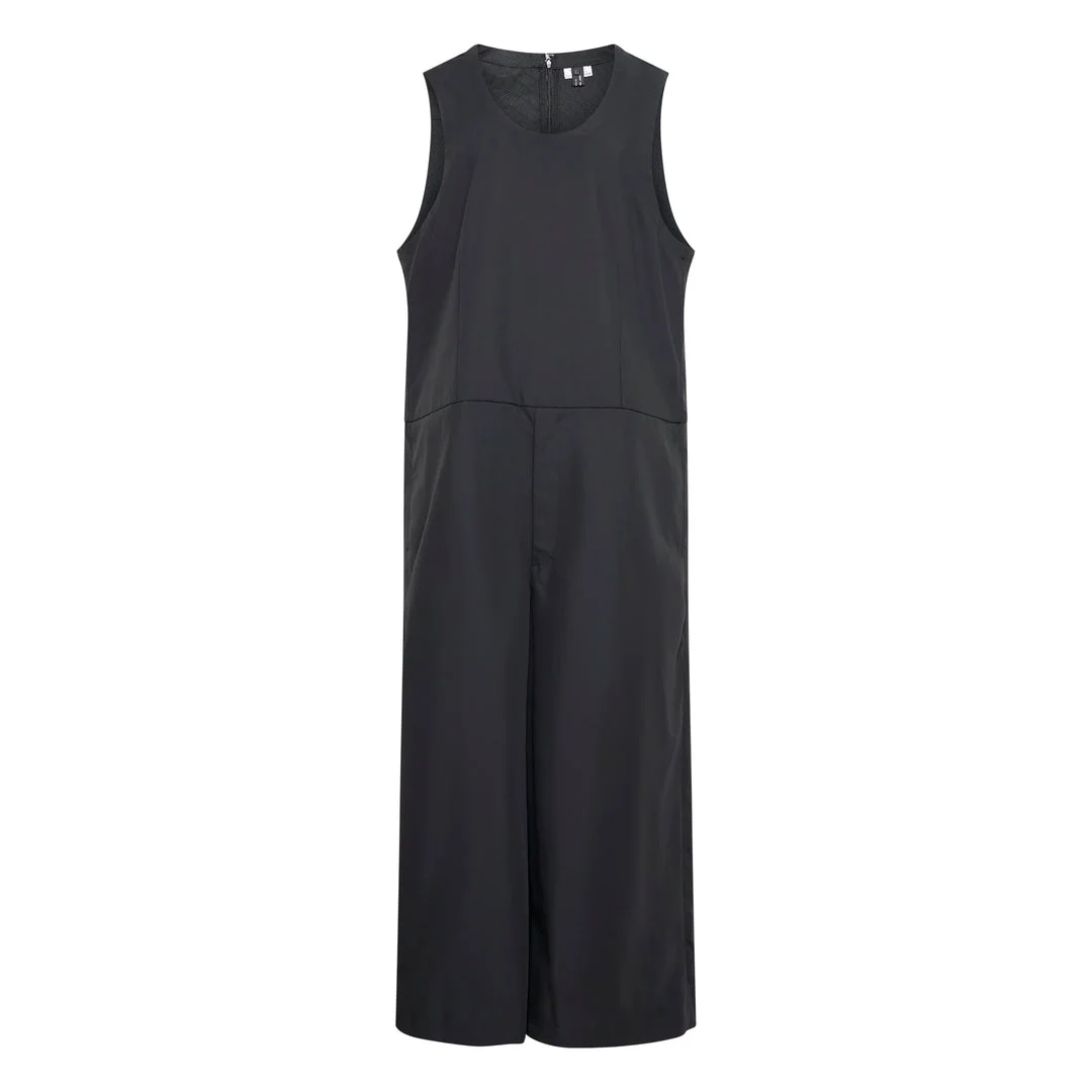 Polyester Dobby Wide-Leg Jumpsuit - 1