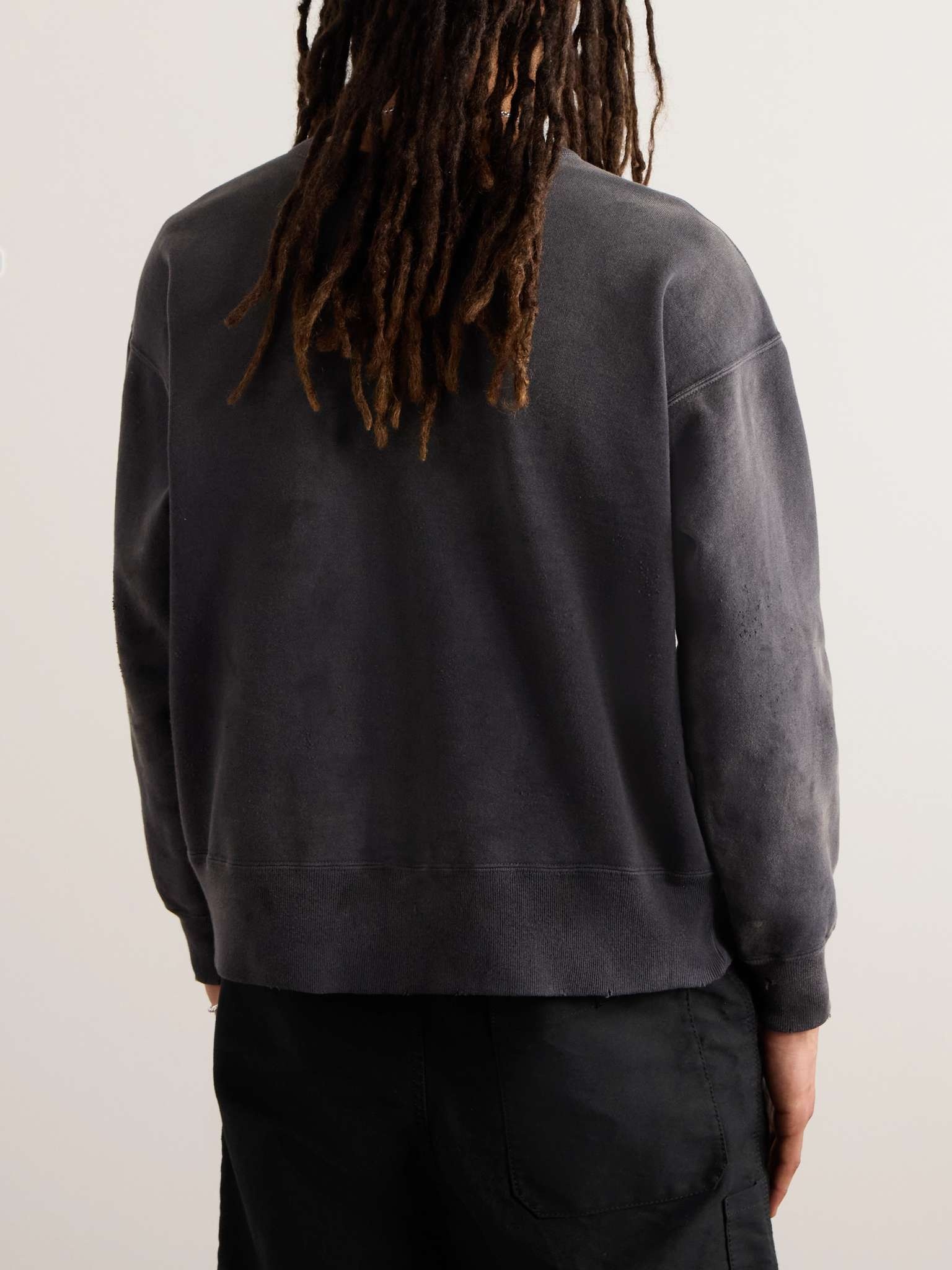 + Denim Tears Saint Tears Distressed Printed Cotton-Jersey Sweatshirt - 3