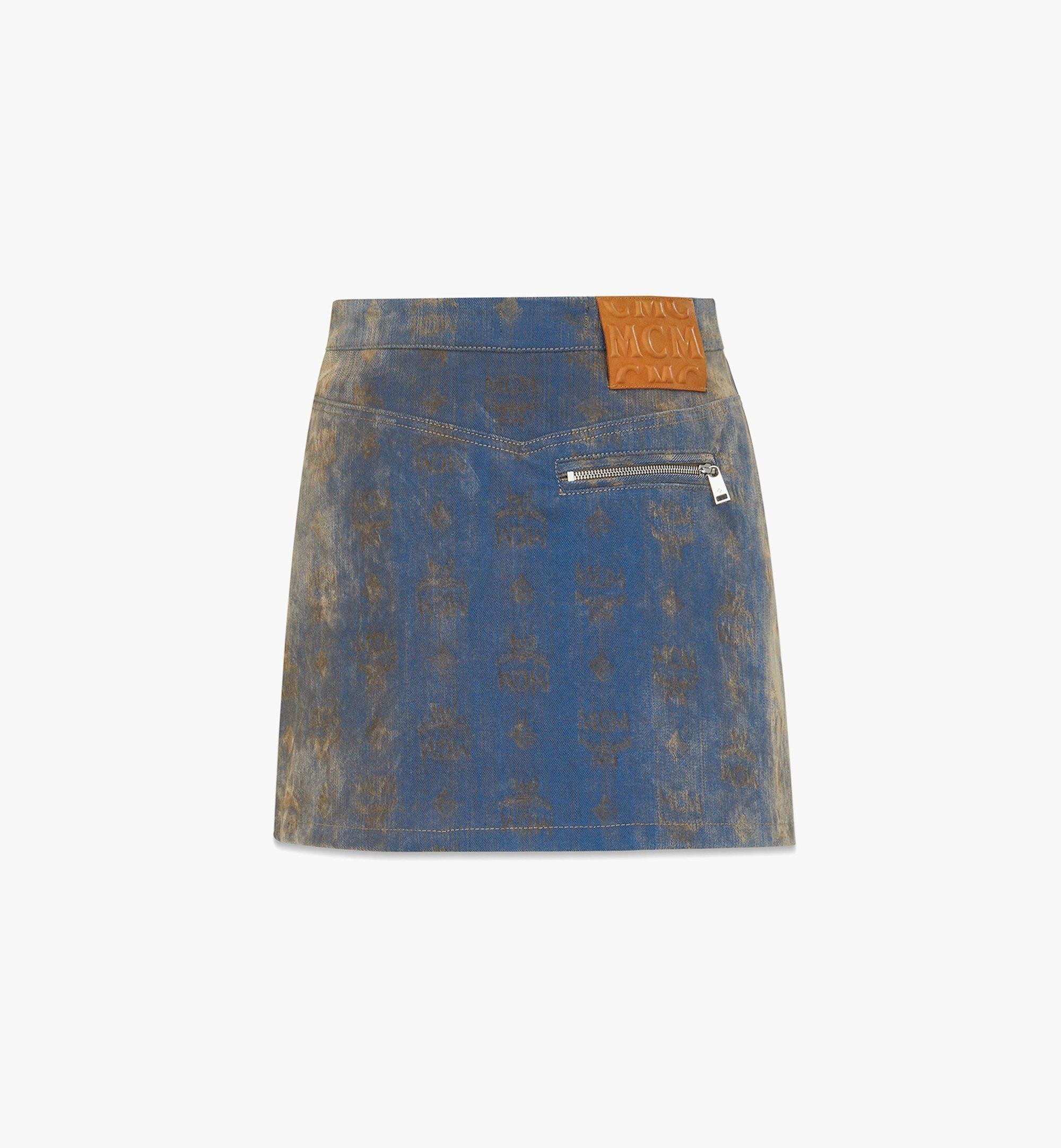 Monogram Jacquard Skirt in Velvet Denim - 2