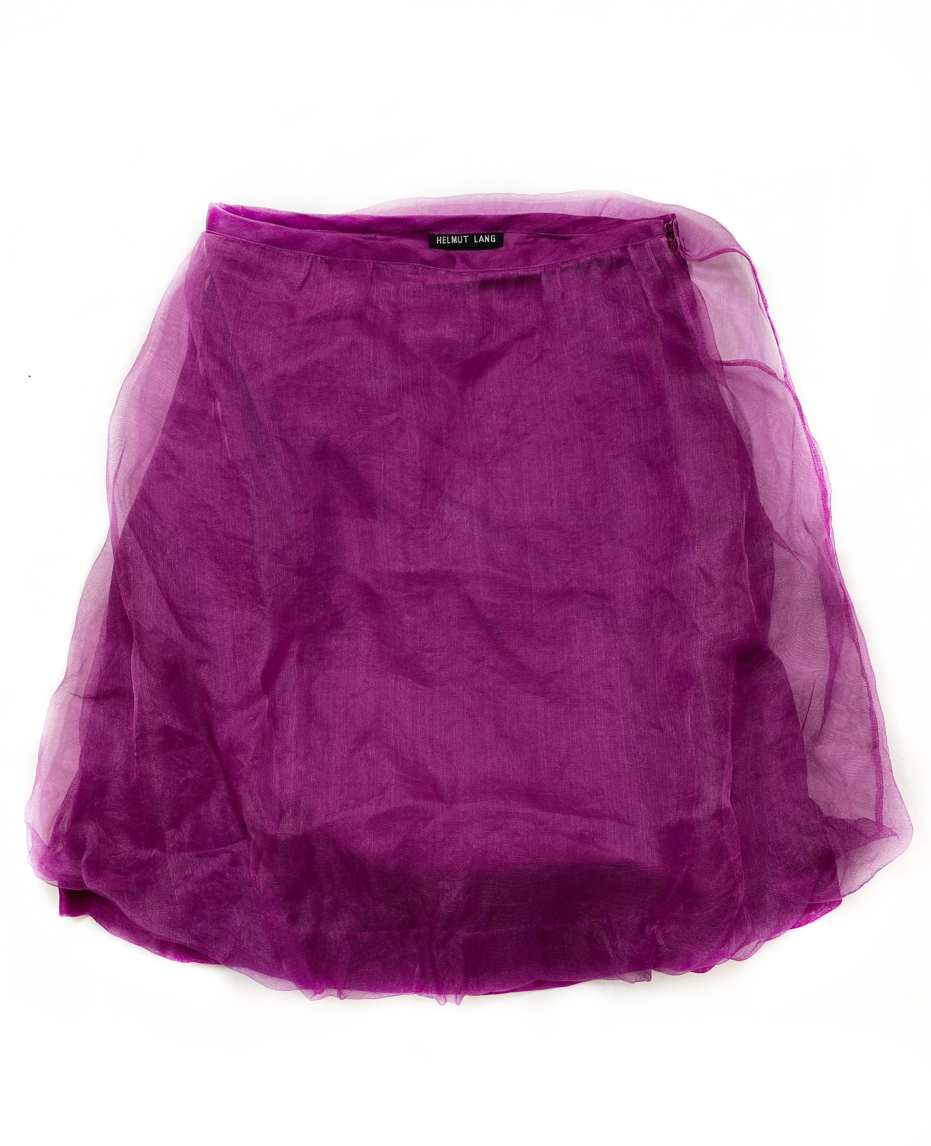 Helmut Lang fuchsia sheer skirt S/S00 38 - 1