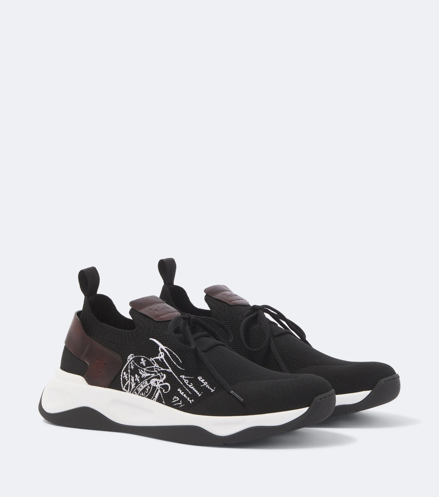 Shadow leather-trimmed sneakers - 1