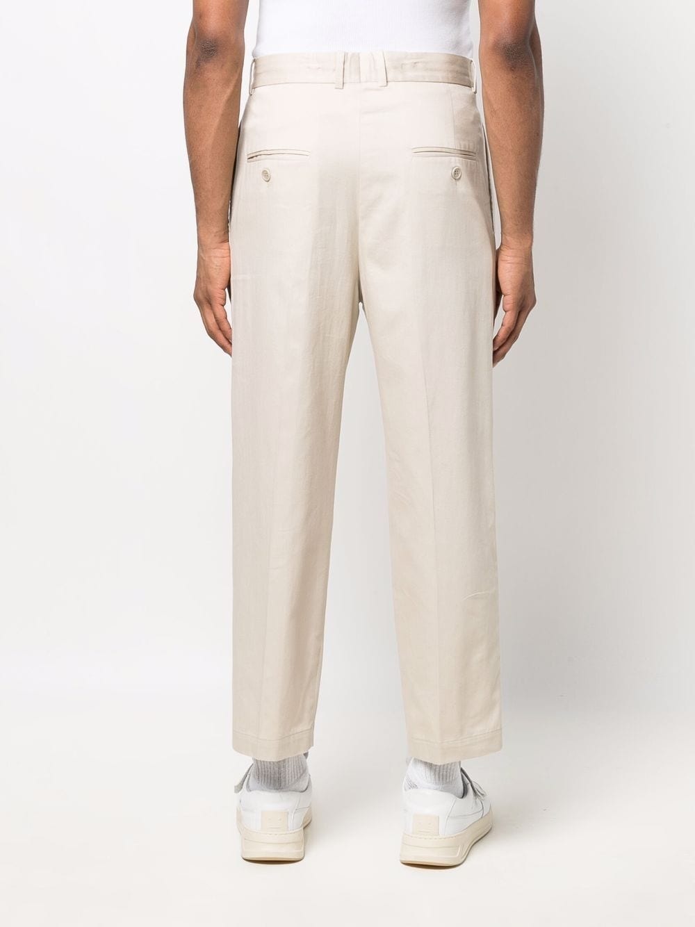 mid-rise cotton chino trousers - 4