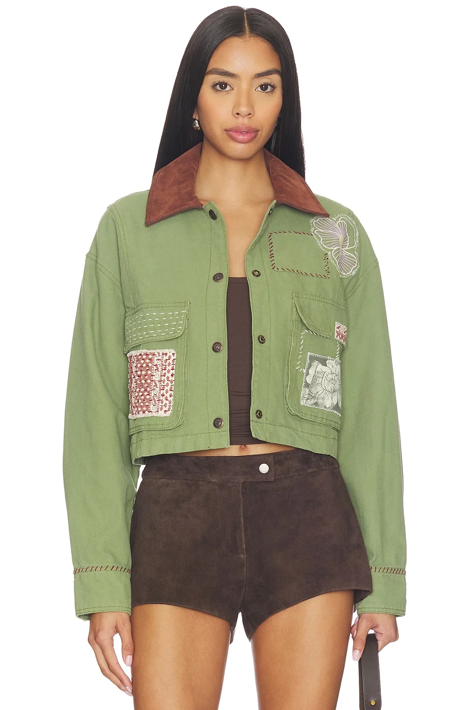 x We The Free Martha Workwear Appliques Jacket - 1