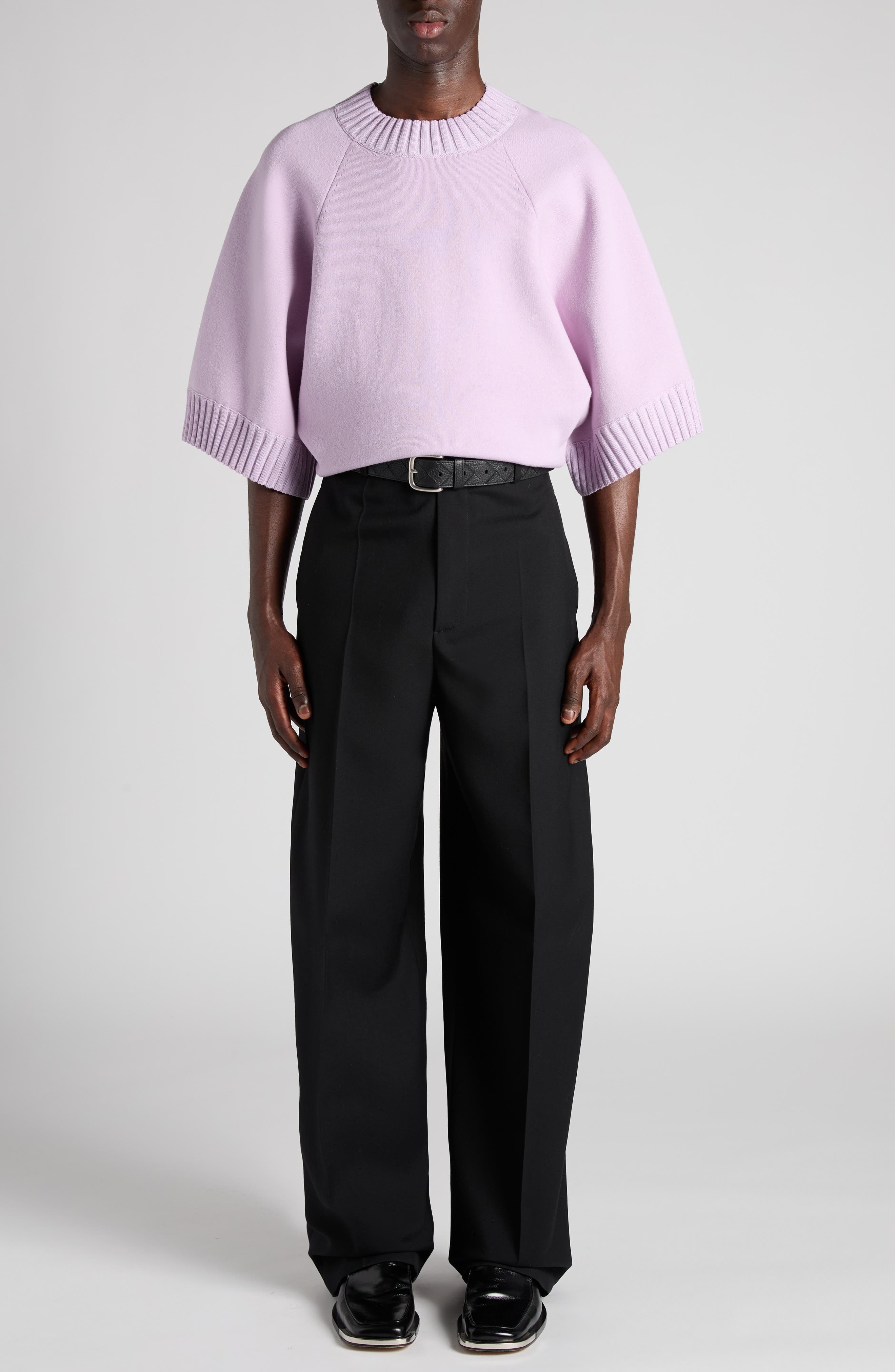 Bottega Veneta Lightweight Sartorial Wool Straight Leg Pants in 1000 Black at Nordstrom - 2