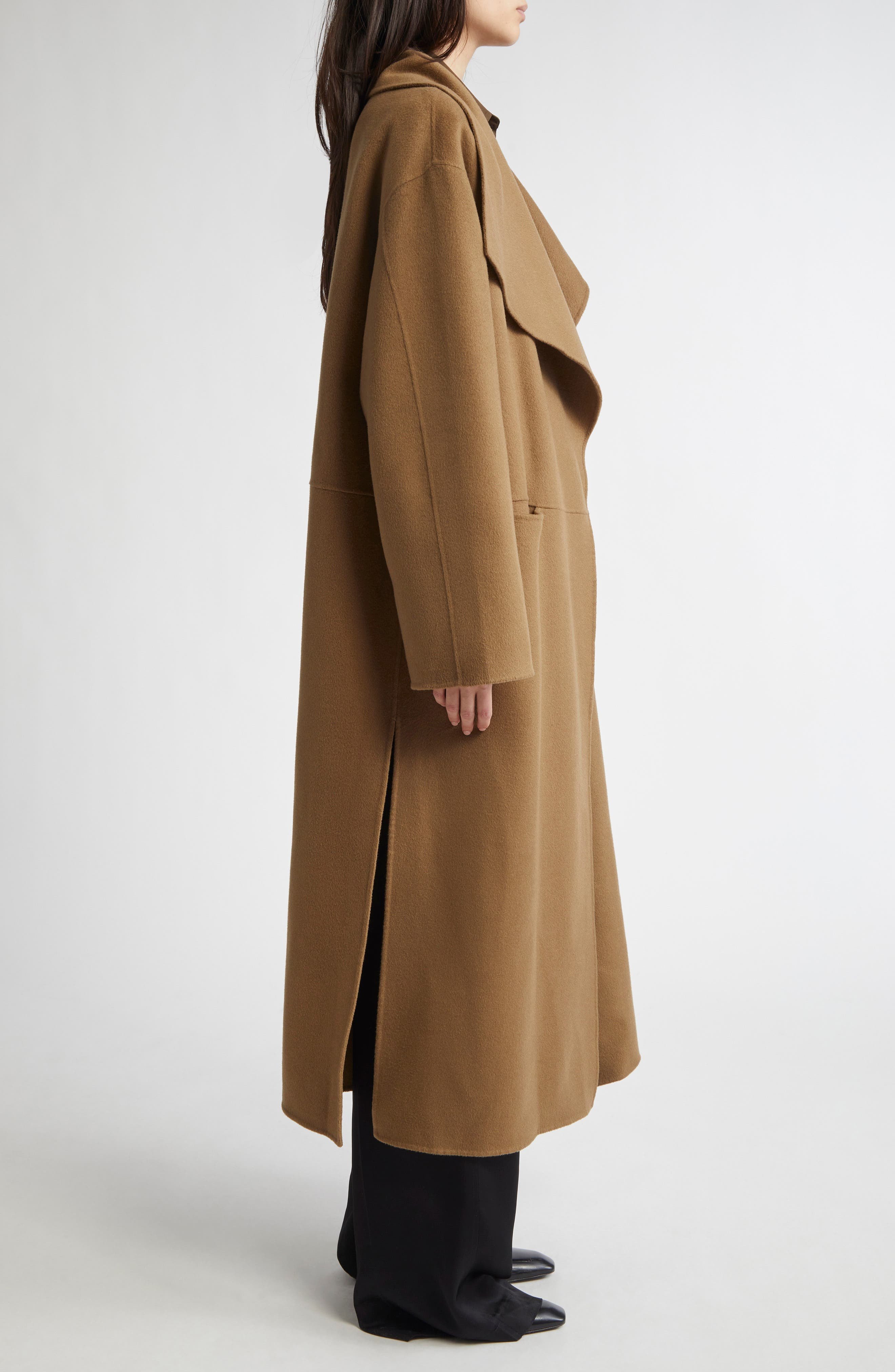TOTEME Signature Double Face Wool & Cashmere Coat in Hazel at Nordstrom - 4